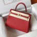 Replica Hermes Kelly 25cm Clemence Red Replica Hermes Kelly 25cm