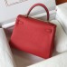 Replica Hermes Kelly 25cm Clemence Red Replica Hermes Kelly 25cm