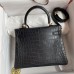 Replica Hermès Black Crocodile Kelly 25cm Bag Replica Hermès Crocodile Kelly Bag