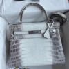 Hermes Kelly Retourne 28 Handmade Bag In Himalayan Crocodile Niloticus Skin