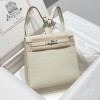 Hermes Kelly Ado Backpack Clemence Leather Craie PHW