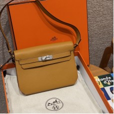 Replica Hermes Kelly Depeches 25 Pouch - Natural sable Calfskin