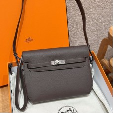 Replica Hermes Kelly Depeches 25 Pouch - Ebene Calfskin