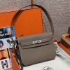 Hermes Kelly Depeches 25 Pouch in Etoupe Calfskin