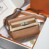 Hermes Kelly Messenger PM Bag in Gold Evercolor Leather