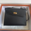 Hermes Kelly En Desordre 20 Bag in Black Epsom Leather