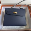 Hermes Kelly En Desordre 20 Bag in Deep Blue Epsom Leather