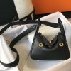Hermes Mini Lindy Bag 19cm in Clemence Leather Black
