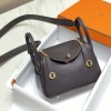 Hermes Mini Lindy Bag 19cm in Clemence Leather Ebene