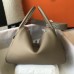 Hermes Lindy 26cm 30cm Bag in Clemence Leather Grey PHW Hermes Lindy 26cm 30cm Bag in Clemence Leather Grey PHW