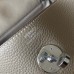 Hermes Lindy 26cm 30cm Bag in Clemence Leather Grey PHW Hermes Lindy 26cm 30cm Bag in Clemence Leather Grey PHW