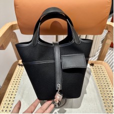 Replica Hermes Picotin Lock 18 Pocket Bag Black Replica Hermes Cargo Picotin Lock 18 Pocket Bag