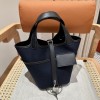 Hermes Picotin Lock 18 Pocket Bag Navy Blue PHW