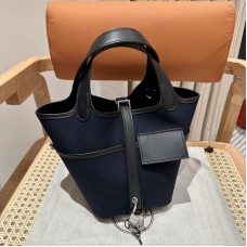 Replica Hermes Picotin Lock 18 Pocket Bag Navy Blue Replica Hermes Cargo Picotin Lock 18 Pocket Bag