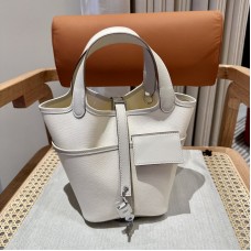Replica Hermes Picotin Lock 18 Pocket Bag White Replica Hermes Cargo Picotin Lock 18 Pocket Bag
