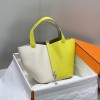 Hermes Picotin Lock 22 Bag Pearl Gray / Lime