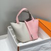 Hermes Picotin Lock 22 Bag Pearl Gray / Rose Confetti