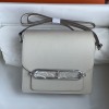 Hermes Mini Roulis 18cm Bag In Craie Evercolor Leather PHW