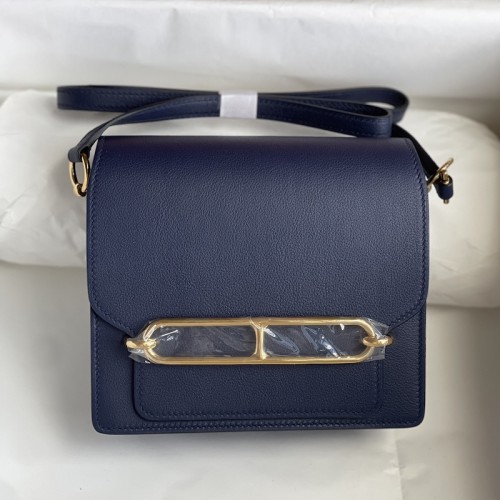 Replica Hermes Mini Roulis 18cm Bag Deep Blue Hermes Roulis Mini 18cm Bag Replica