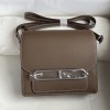 Hermes Mini Roulis 18cm Bag In Etoupe Evercolor Leather PHW