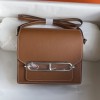 Hermes Mini Roulis 18cm Bag In Gold Evercolor Leather PHW