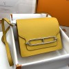 Hermes Mini Roulis 18cm Bag In Jaune Ambre Evercolor Leather PHW