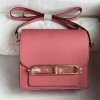 Hermes Mini Roulis 18cm Bag In Pink Evercolor Leather GHW