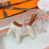 Hermes Rodeo Horse PM Bag Charm in Craie / Mauve Sylvestre Leather
