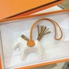 Hermes Rodeo Horse PM Bag Charm in Craie Leather