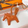 Hermes Rodeo Horse PM Bag Charm in Orange Leather