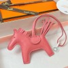 Hermes Rodeo Horse PM Bag Charm in Rose Azalee Leather