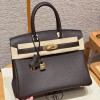 Hermes Replica Handbag Store 30 in Chocolate Togo Leather GHW