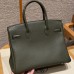 Hermes Replica Handbag Store 30 in Olive Green Togo Leather PHW
