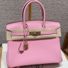 Hermes Replica Handbag Store 30 in Bubble Gum Togo Leather PHW