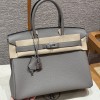 Hermes Replica Handbag Store 30 in Gris Asphaite Togo Leather PHW