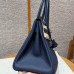 Hermes Replica Handbag Store 30 in Blue Saphir Togo Leather PHW
