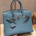 Hermes Replica Handbag Store 30 in Blue Jean Togo Leather PHW