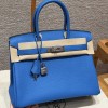 Hermes Replica Handbag Store 30 in Blue Zalige Togo Leather PHW