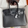 Hermes Replica Handbag Store 30 Handmade Bag In Black Crocodile Niloticus Matte Skin