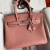 Hermes Replica Handbag Store 30 Retourne Handmade Bag In Terre Cuite Ostrich Leather