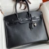 Hermes Replica Handbag Store 35 Retourne Handmade Bag In Black Box Calfskin