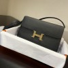 Hermes Constance Long To Go Wallet in Black Epsom Leather GHW