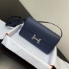 Hermes Constance Long To Go Wallet in Deep Blue Epsom Leather PHW
