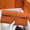 Hermes Jige Elan 29 Clutch In Orange Epsom Leather