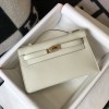 Hermes Mini Kelly Pochette 22cm Bag In Craie Epsom Leather