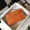Hermes Mini Kelly Pochette 22cm Bag In Orange Epsom Leather