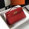 Hermes Mini Kelly Pochette 22cm Bag In Red Epsom Leather