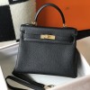 Hermes Kelly 32cm Bag in Clemence Leather Black