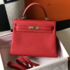 Hermes Kelly 32cm Bag in Clemence Leather Red