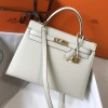 Hermes Kelly 32cm Bag in Epsom Leather White